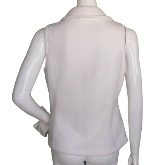 COLUMBIA Fleece Vest, M, White, Sleeveless, Zipper front, Pockets - Picture 6 of 11